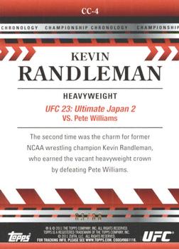 2011 Topps UFC Title Shot - Championship Chronology Black #CC-4 Kevin Randleman Back