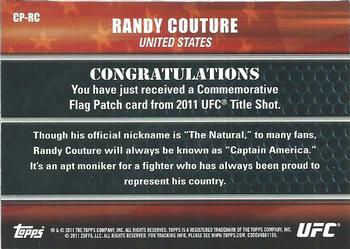 2011 Topps UFC Title Shot - Country Flag Patches #CP-RC Randy Couture Back