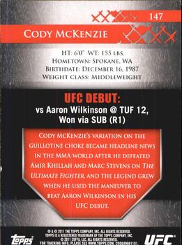 2011 Topps UFC Title Shot - Gold #147 Cody McKenzie Back