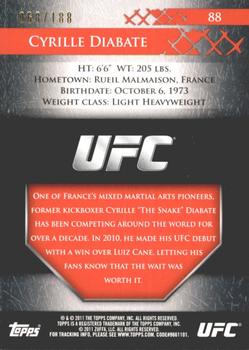 2011 Topps UFC Title Shot - Silver #88 Cyrille Diabate Back