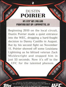 2011 Finest UFC #2 Dustin Poirier Back