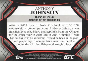 2011 Finest UFC #6 Anthony Johnson Back