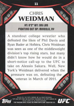 2011 Finest UFC #11 Chris Weidman Back