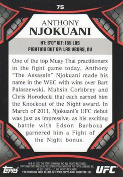 2011 Finest UFC #75 Anthony Njokuani Back