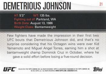 2012 Topps UFC Knockout #21 Demetrious Johnson Back