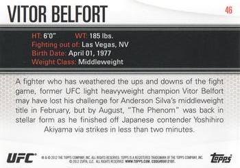 2012 Topps UFC Knockout #46 Vitor Belfort Back