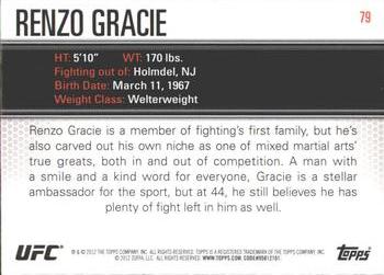 2012 Topps UFC Knockout #79 Renzo Gracie Back