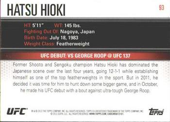 2012 Topps UFC Knockout #93 Hatsu Hioki Back