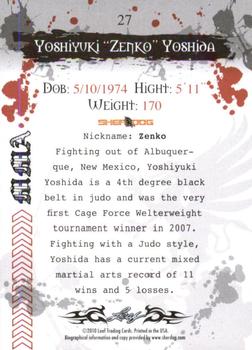 2010 Leaf MMA #27 Yoshiyuki Zenko Yoshida Back
