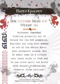 2010 Leaf MMA #56 Mamed Khalidov Back