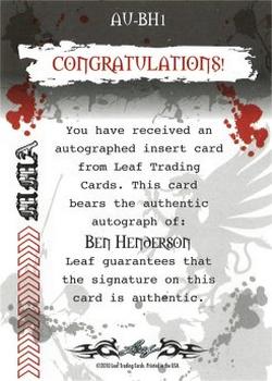 2010 Leaf MMA - Autographs Red #AU-BH1 Ben Henderson Back