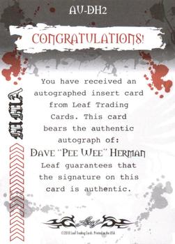 2010 Leaf MMA - Autographs Red #AU-DH2 Dave Herman Back