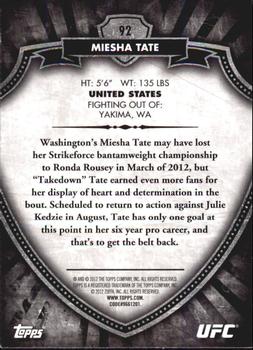 2012 Topps UFC Bloodlines #92 Miesha Tate Back