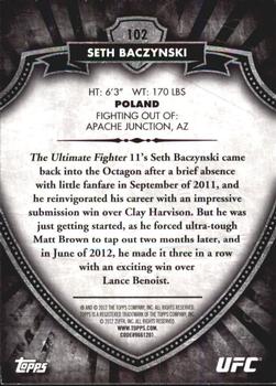2012 Topps UFC Bloodlines #102 Seth Baczynski Back