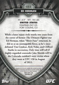 2012 Topps UFC Bloodlines #111 Ed Herman Back