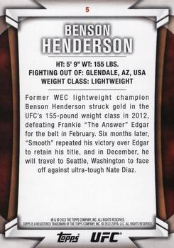 2013 Topps UFC Knockout #5 Benson Henderson Back