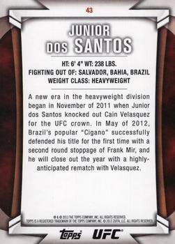 2013 Topps UFC Knockout #43 Junior dos Santos Back