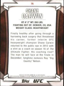 2013 Topps UFC Knockout #75 Shane Carwin Back