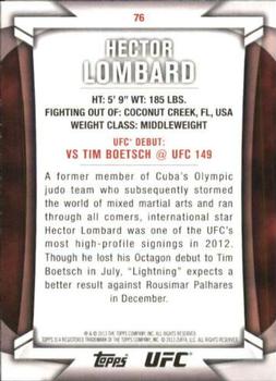2013 Topps UFC Knockout #76 Hector Lombard Back