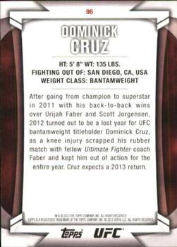 2013 Topps UFC Knockout #96 Dominick Cruz Back