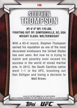 2013 Topps UFC Knockout #106 Stephen Thompson Back