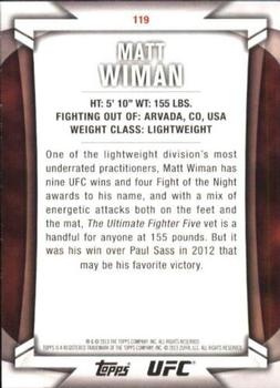 2013 Topps UFC Knockout #120 Vinny Magalhaes Back