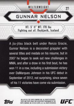 2013 Finest UFC #27 Gunnar Nelson Back