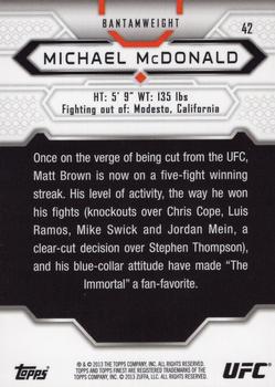 2013 Finest UFC #42 Michael McDonald Back