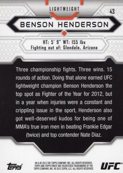 2013 Finest UFC #43 Benson Henderson Back