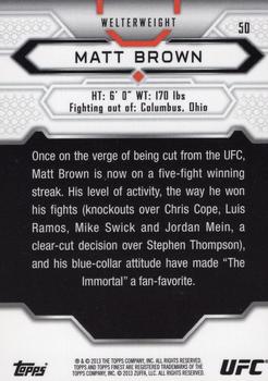 2013 Finest UFC #50 Matt Brown Back
