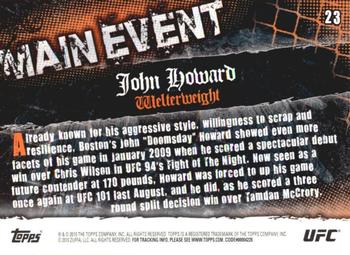 2010 Topps UFC Main Event - Gold #23 John Howard Back