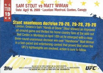 2010 Topps UFC Main Event - Top 10 Fights of 2009 #19 Sam Stout / Matt Wiman Back
