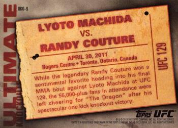 2013 Topps UFC Knockout - Ultimate Knockouts #UKO-9 Lyoto Machida Back