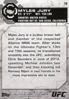2013 Topps UFC Bloodlines #76 Myles Jury Back