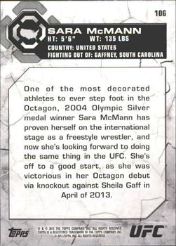 2013 Topps UFC Bloodlines #106 Sara McMann Back
