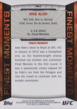 2013 Finest UFC - Finest Moments Refractors Gold #FM-3 Jose Aldo Back