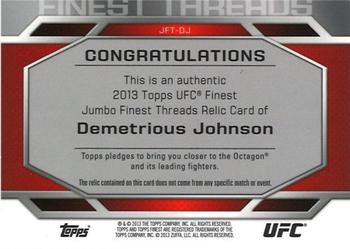2013 Finest UFC - Finest Threads Jumbo Fighter Relics #JFT-DJ Demetrious Johnson Back