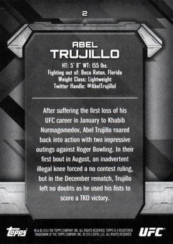 2014 Topps UFC Knockout #2 Abel Trujillo Back