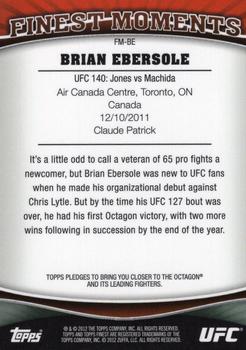 2012 Finest UFC - Finest Moments #FM-BE Brian Ebersole Back