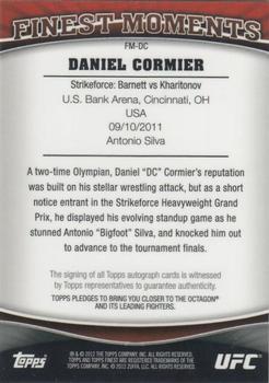 2012 Finest UFC - Finest Moments Autographs #FM-DC Daniel Cormier Back