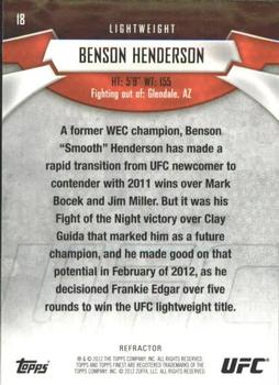 2012 Finest UFC - Refractors #18 Benson Henderson Back