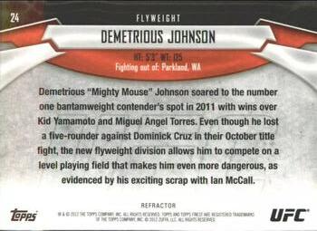 2012 Finest UFC - Refractors #24 Demetrious Johnson Back