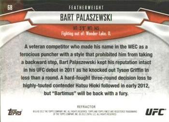 2012 Finest UFC - X-Fractors #68 Bart Palaszewski Back