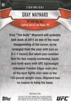 2012 Finest UFC - X-Fractors #90 Gray Maynard Back