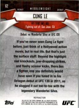 2012 Finest UFC - Refractors Gold #62 Cung Le Back