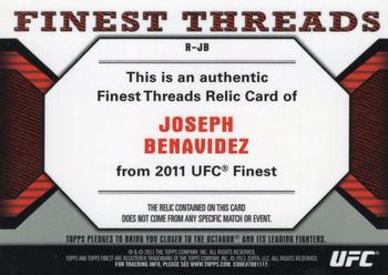 2011 Finest UFC - Finest Threads Fighter Relics #R-JB Joseph Benavidez Back