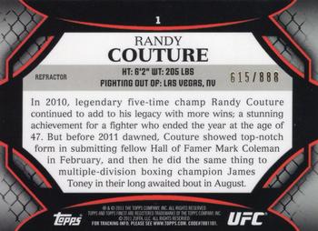 2011 Finest UFC - Refractors #1 Randy Couture Back