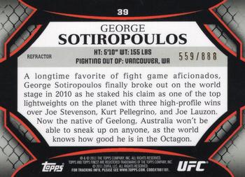 2011 Finest UFC - Refractors #39 George Sotiropoulos Back