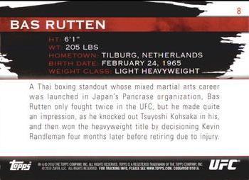 2010 Topps UFC Knockout - Gold #8 Bas Rutten Back