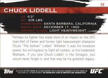 2010 Topps UFC Knockout - Gold #58 Chuck Liddell Back